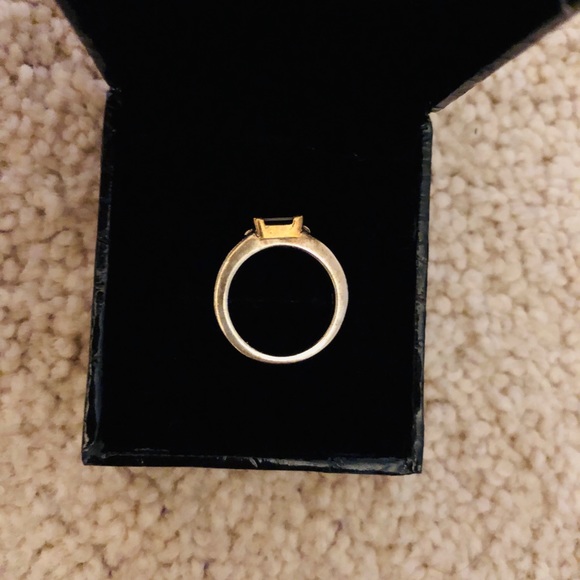 Sterling silver and 14kt gold garnet ring - Picture 3 of 3